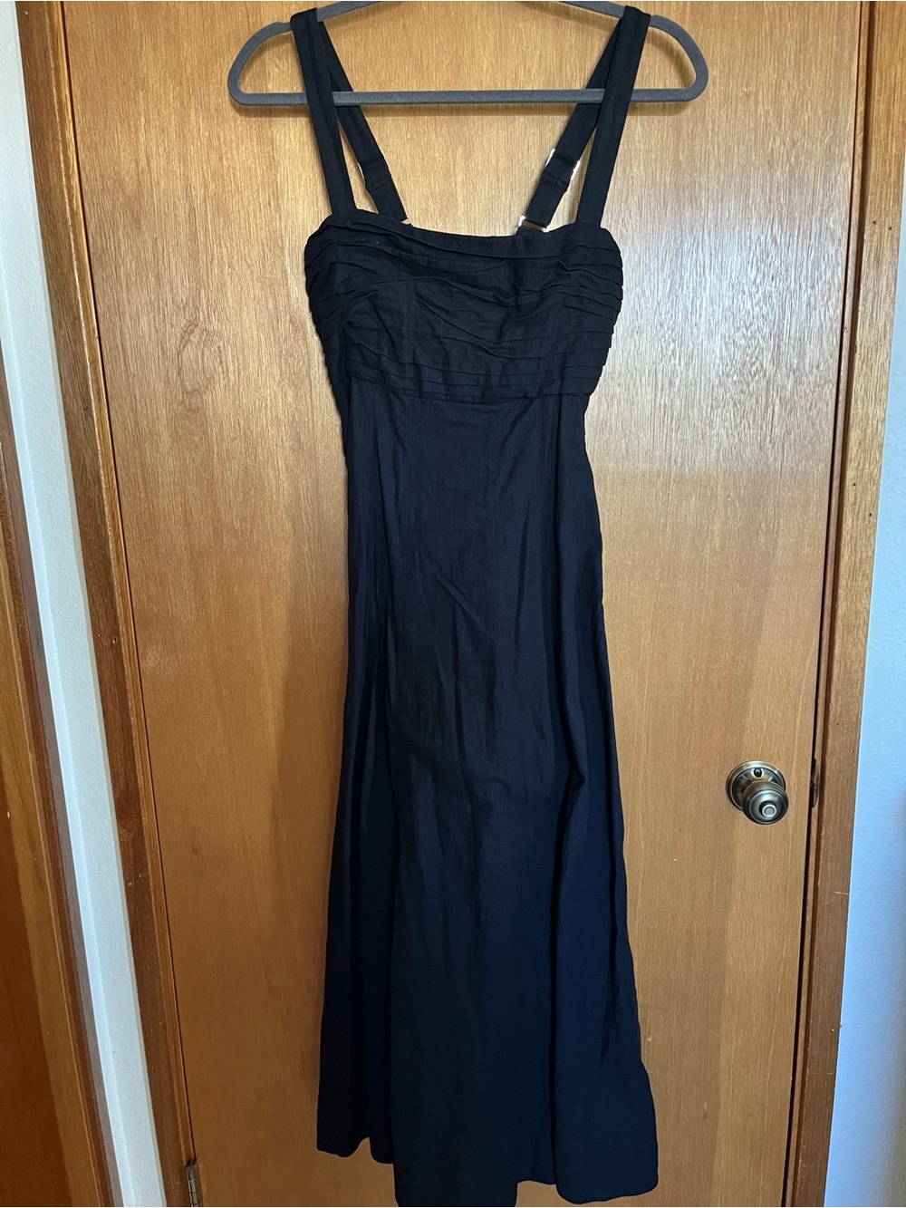 Abercrombie & Fitch Black Maxi Dress with Ruched Bodice